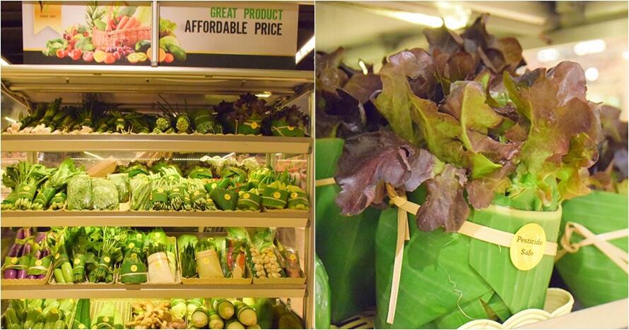 9 Foto viral supermarket jual produk dibungkus daun pisang, salut