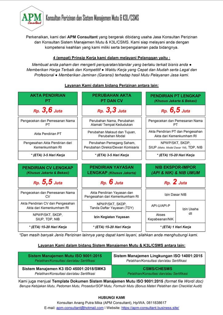 Pendirian PT/CV Lengkap (1 Paket) I Solusi Izin Hemat, Murah dan Mudah