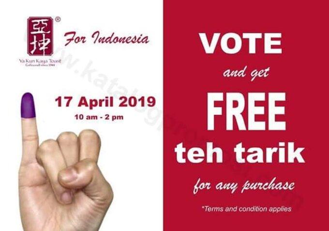 Kumpulan Promo Diskon Pemilu 2019, Makanya Jangan Golput!