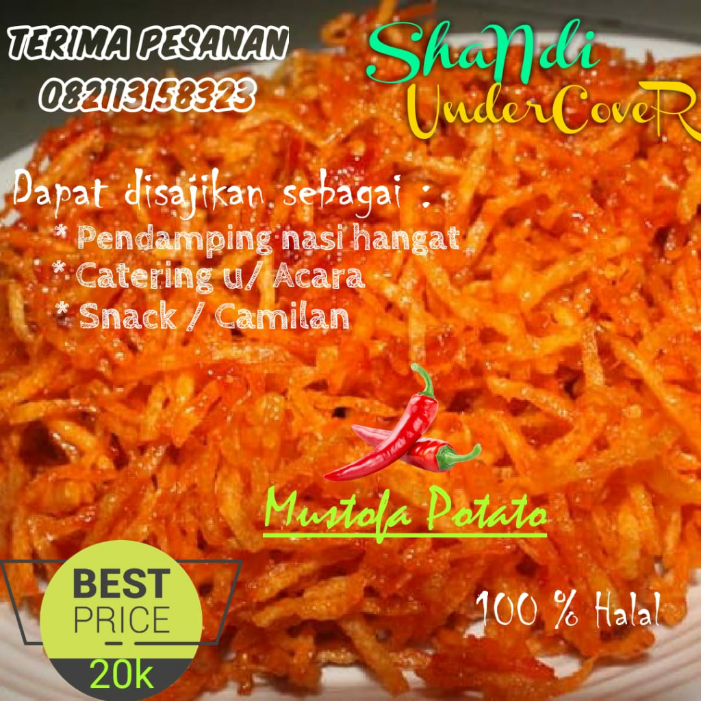 Keripik Kentang Pedas Mustofa