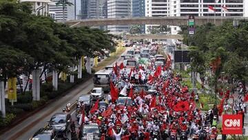 Massa Jokowi-Ma'ruf Sempat Luber Hingga Jalan Sudirman