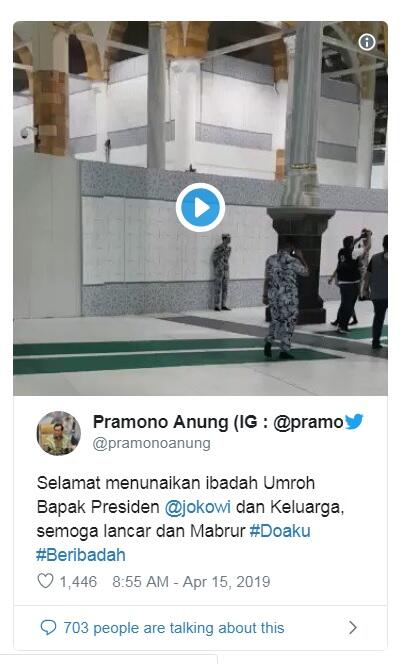 Foto dan Video Jokowi Masuk Kabah dan Dikawal Laskar Masjidil Haram Saat Umroh