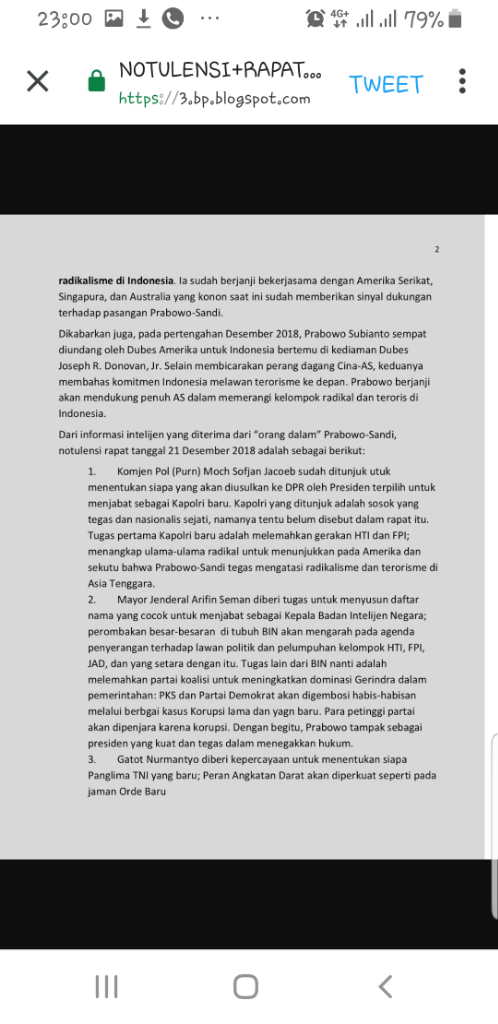 GERINDRA AKAN POLISIKAN ALLAN NAIRN KARENA DOKUMEN YANG DIDUGA SUDUTKAN PRABOWO