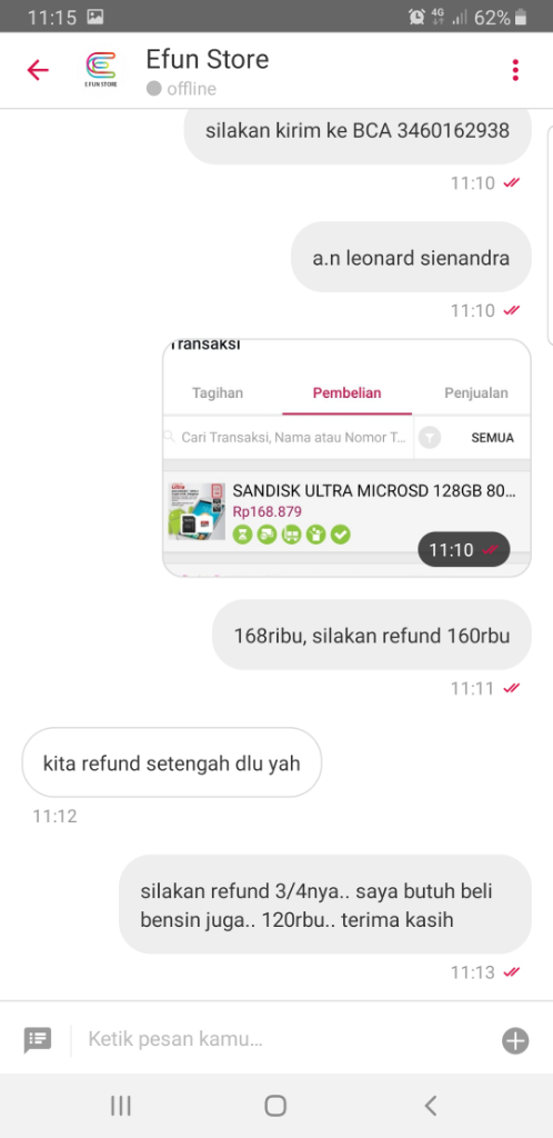 Awas Penjual Bukalapak Efun Store