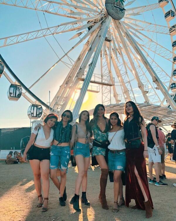 10 Gaya Hipster Luna Maya Hadiri Coachella, Seru Bareng Sahabat!