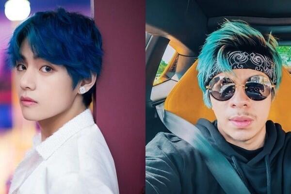 10 Pesona V BTS dengan Rambut Biru, Mirip Atta Halilintar?