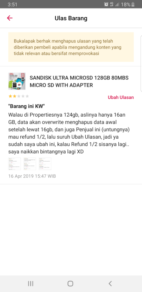 Awas Penjual Bukalapak Efun Store