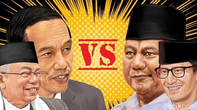 Quick Count Sementara CSIS-Cyrus: Jokowi 56,5% Prabowo 43,5%