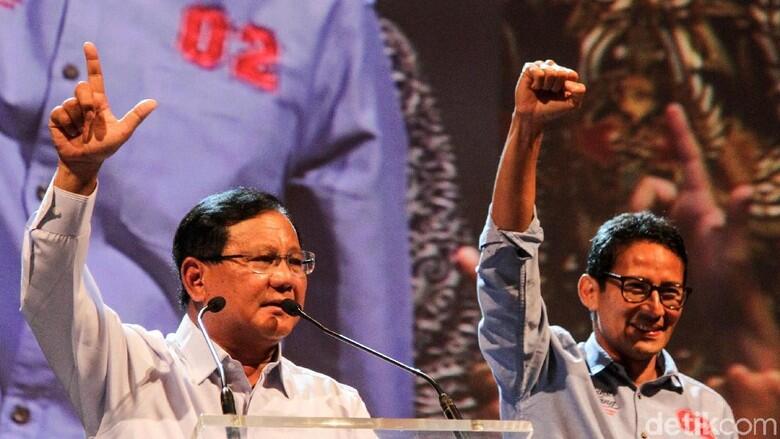 Hasil Exit Poll: Prabowo 55,4%, Jokowi 42,8%