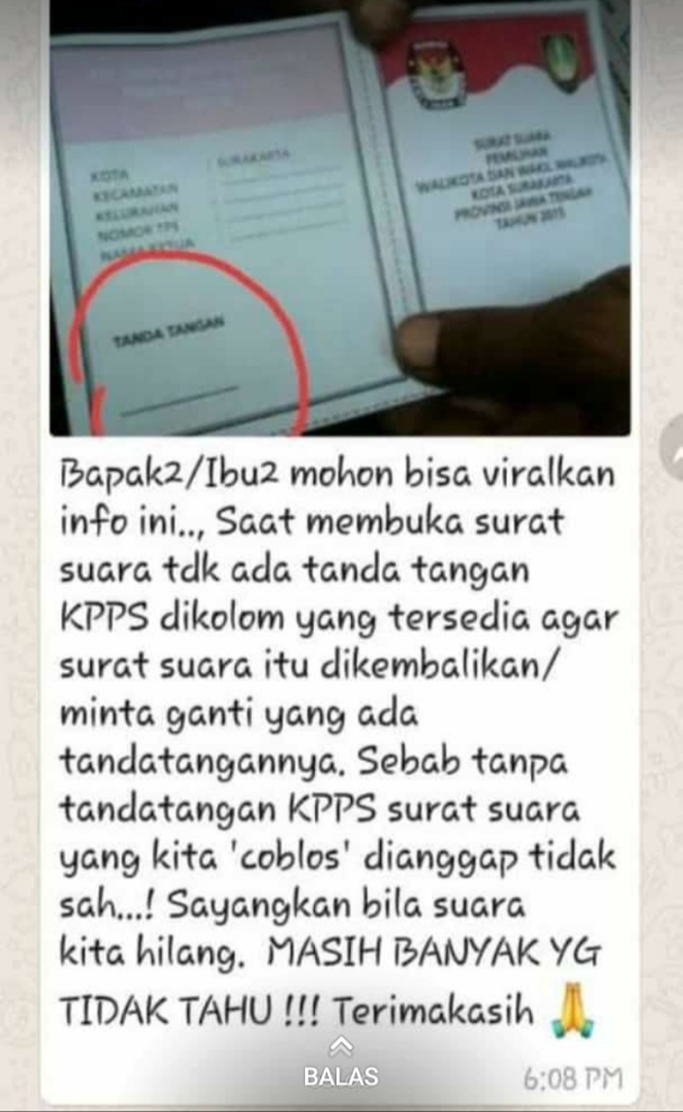 Mencoblos Dengan Buta 