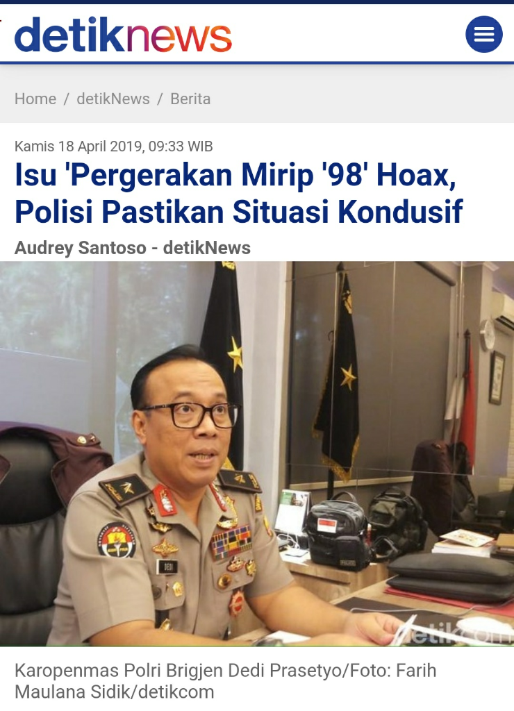 Update Situasi Pasca Pemilu 17 April 2019