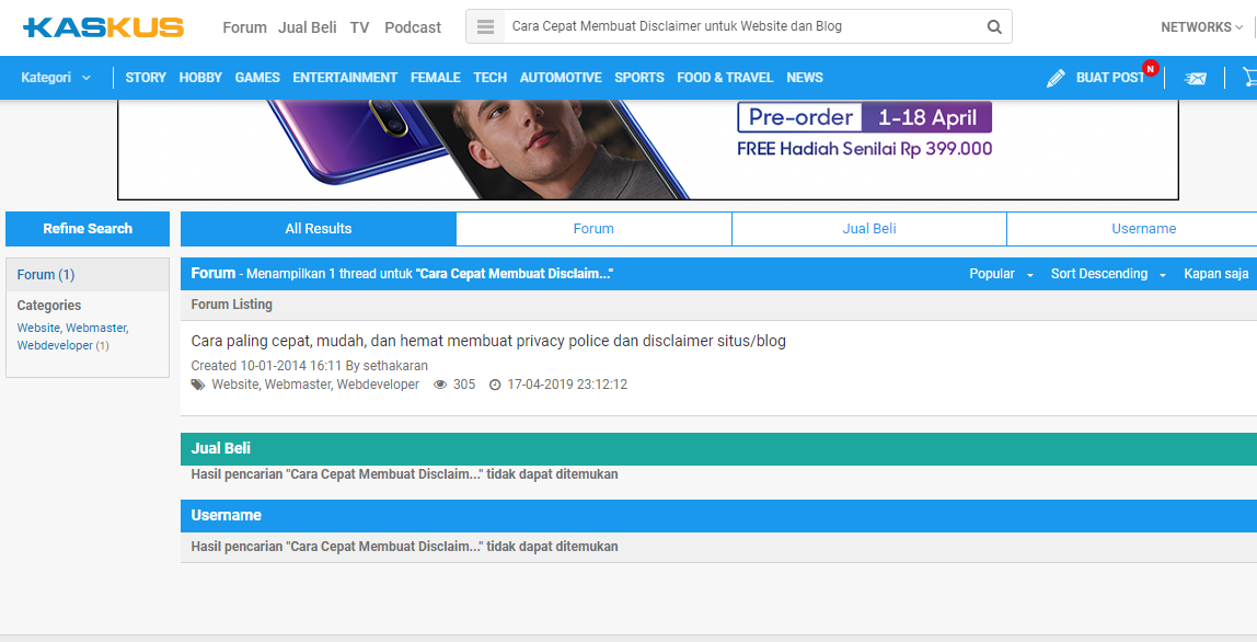 Cara Cepat Membuat Disclaimer untuk Website dan Blog