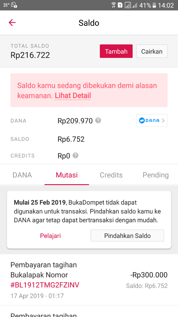 Hilangnya Saldo Bukalapak