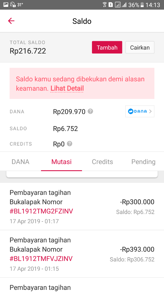 Hilangnya Saldo Bukalapak