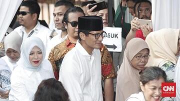 Sandiaga Bungkam saat Tinggalkan Kediaman Prabowo