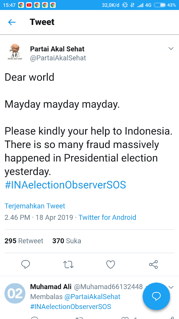 Pakar Jelaskan Kemunculan Tagar #INAelectionObserverSOS

