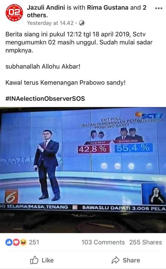 Redaksi Liputan 6 SCTV Tidak Pernah Revisi Quick Count, Stop Sebar Hoaks