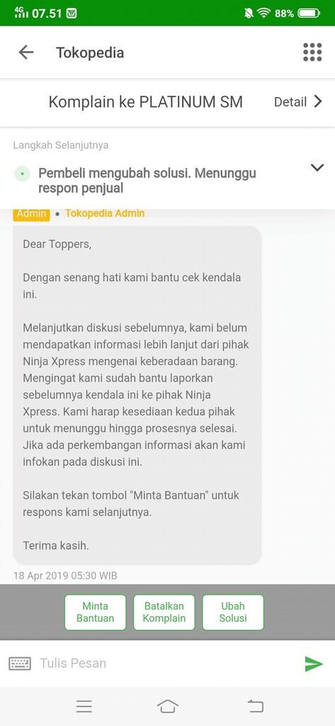 Kurir ninja xpress sangat mengecewakan