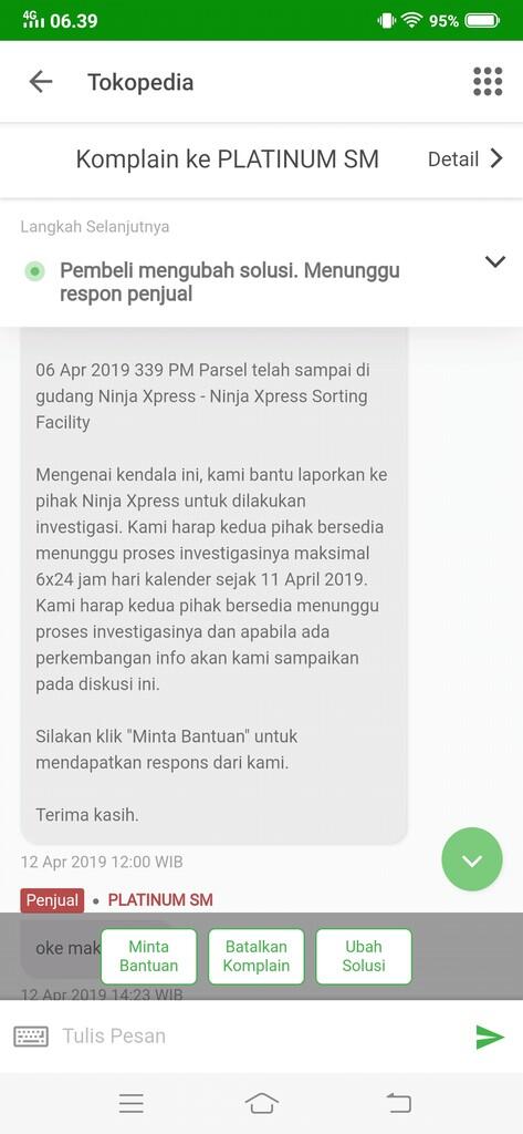 Kurir ninja xpress sangat mengecewakan