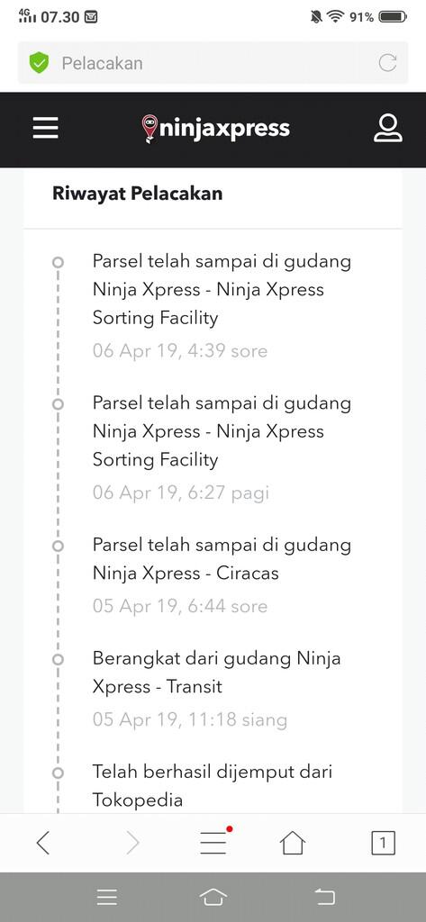 Kurir ninja xpress sangat mengecewakan