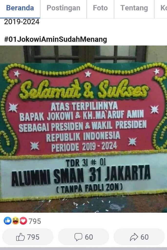 Selamat atas terpilihnya presiden dan wakil presiden