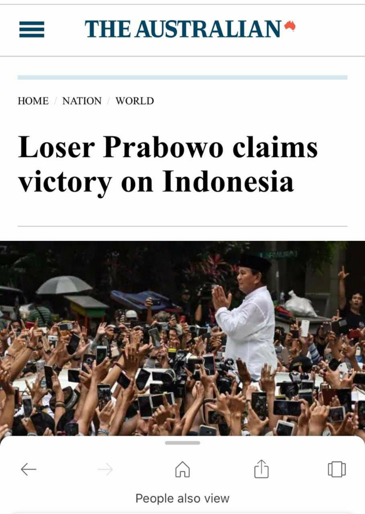 Loser Prabowo claims victory on Indonesia