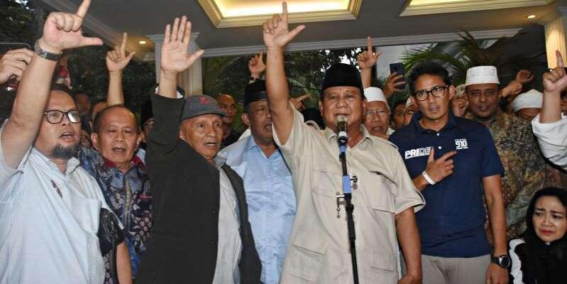 Kala Prabowo Deklarasikan Kemenangan 4 Kali