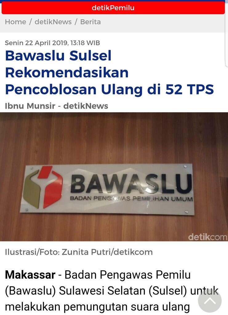 Kecurangan masiv justru terjadi di provinsi yang menyatakan kemenangan Prabowo