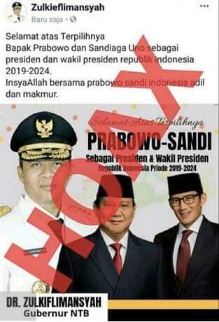 Gubernur NTB bantah ucapkan selamat untuk kemenangan Prabowo-Sandi