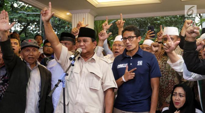 TERUNGKAP, Ini Dasar Prabowo-Sandi Berani Klaim Kemenangan atas Jokowi-Ma'ruf