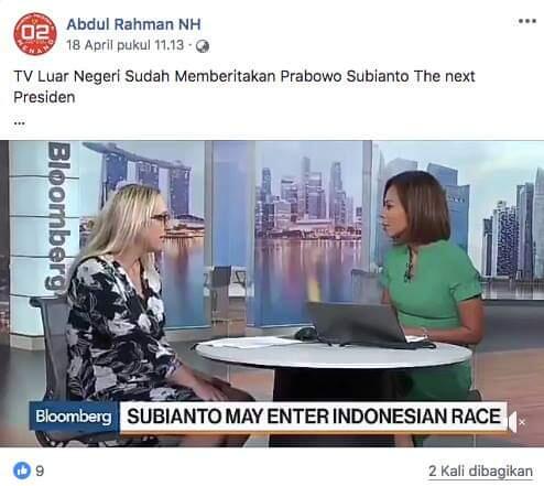 &#91;Cek Fakta&#93; TV Luar Negeri Sudah Memberitakan 'Prabowo Subianto The Next President'?