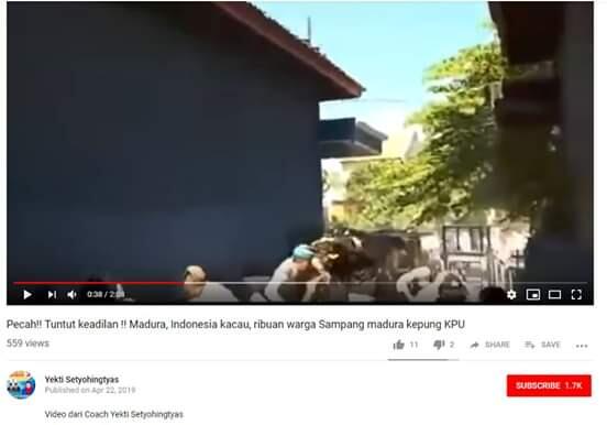 Hoax, Beredar Video Ricuh Ribuan Warga Kepung Kantor KPU Sampang
