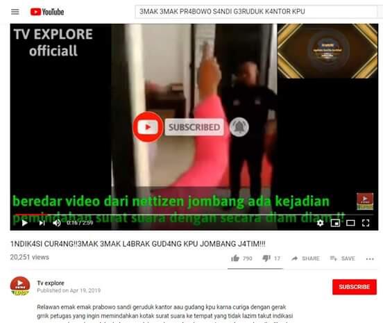 Terungkap, Video Emak-Emak yang Melabrak Kantor KPU Jombang Adalah Video Hoax