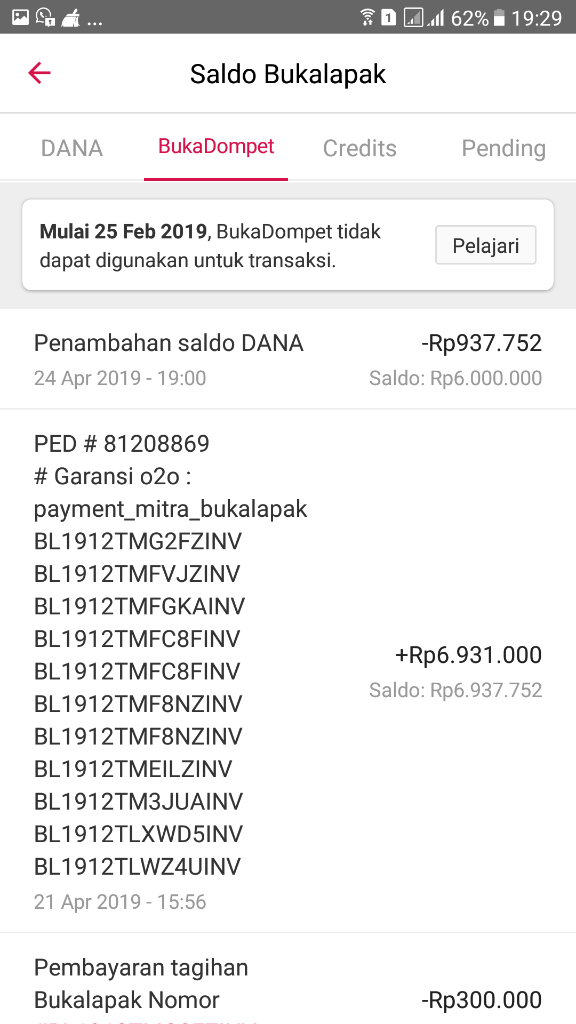 Hilangnya Saldo Bukalapak