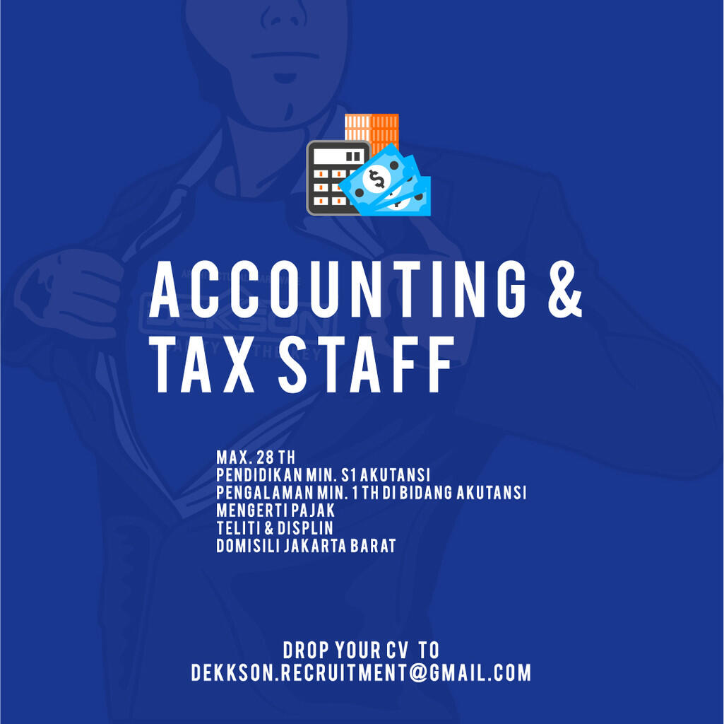 Lowongan Kerja Accounting &amp; Tax Staff (Jakarta Barat)