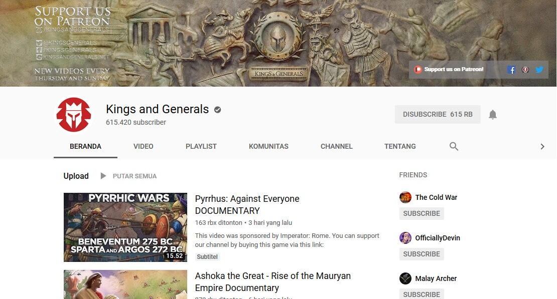 Channel Youtube Buat Menambah Wawasan Sejarah Gansis