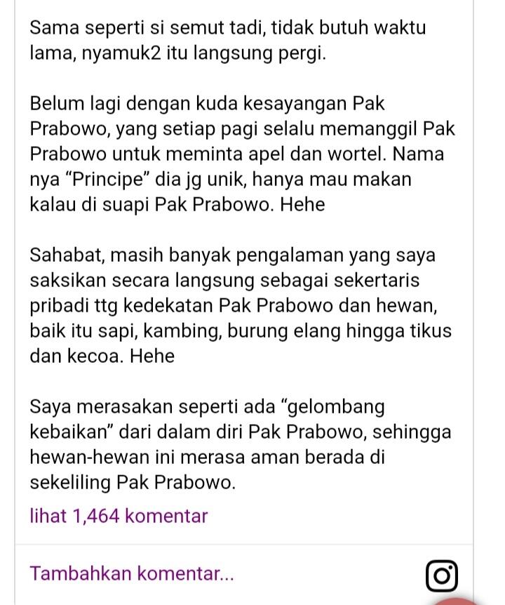 Prabowo Bisa Berkomunikasi Dengan Hewan