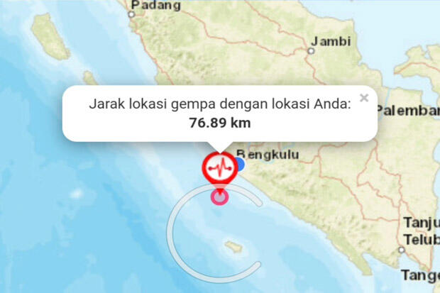 Banjir Belum Surut, Bengkulu Diguncang Gempa 5,3 Skala Richter