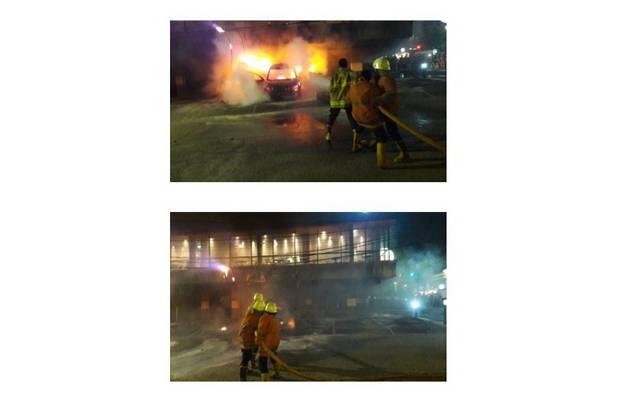 Minibus Terbakar di Starbucks Muara Karang, Pengunjung Panik