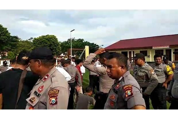 Ratusan Anggota Polres Halmahera Selatan Demo Pertanyakan Uang Pam Pemilu