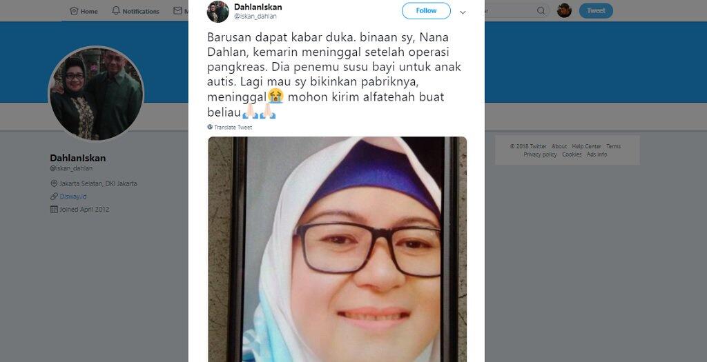 Viral! Dahlan Iskan Ungkapkan Bela Sungkawa untuk 'Penemu' Susu Autis