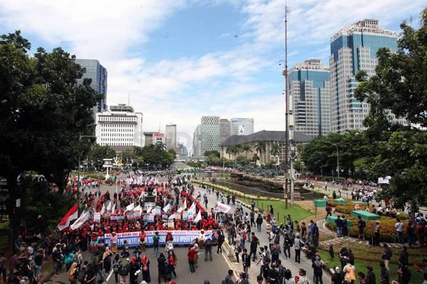 Aksi May Day Selesai, Jalan Merdeka Barat dan Selatan Dibuka