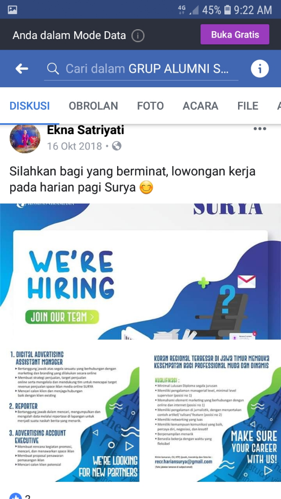 Komunitas Kita mempersatukan Bangsa Indonesia