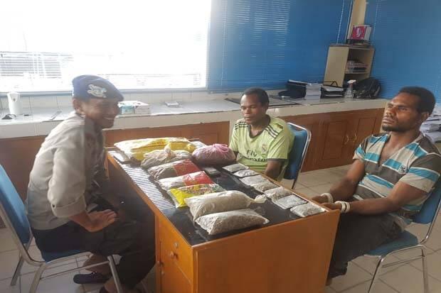Polda Papua Gagalkan Penyeludupan Ganja Lintas Negara