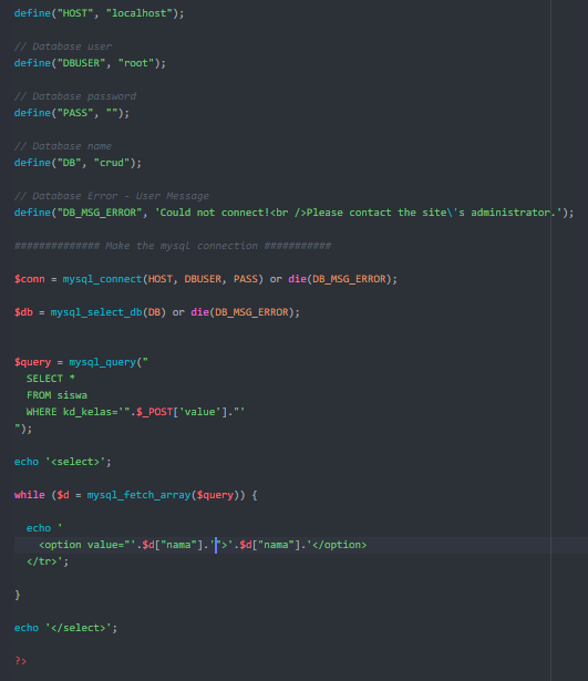 &#91;ASK&#93; JQuery PHP dynamic Select Option ,,Help gan 