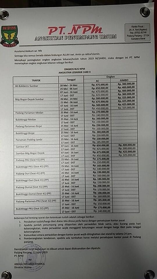 &#91;UPDATE&#93; Mudik Lebaran 2019 Naik Bus? Cek Tarifnya Disini, Gan