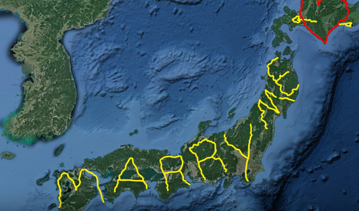 Pria Ini Lamar Kekasihnya dengan Berkeliling Jepang Untuk Bikin Tulisan &ldquo;Marry Me&rdquo;