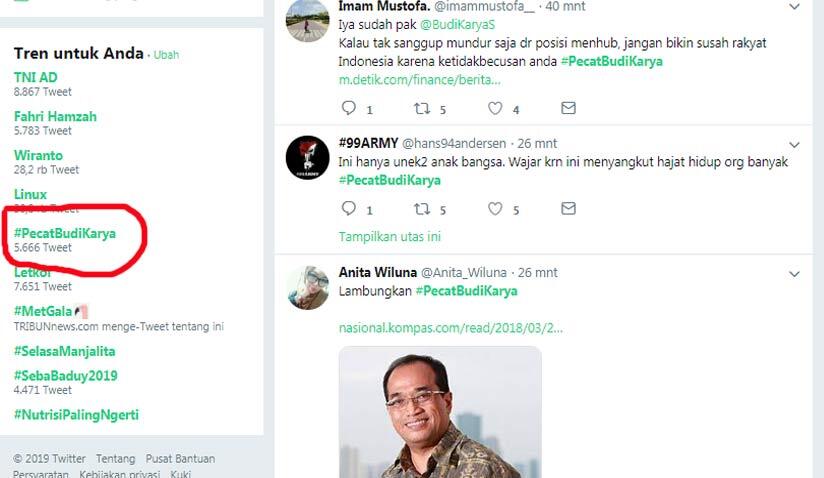 Tagar #PecatBudiKarya Menggema, Netizen Gerah Soal Harga Tiket Mahal