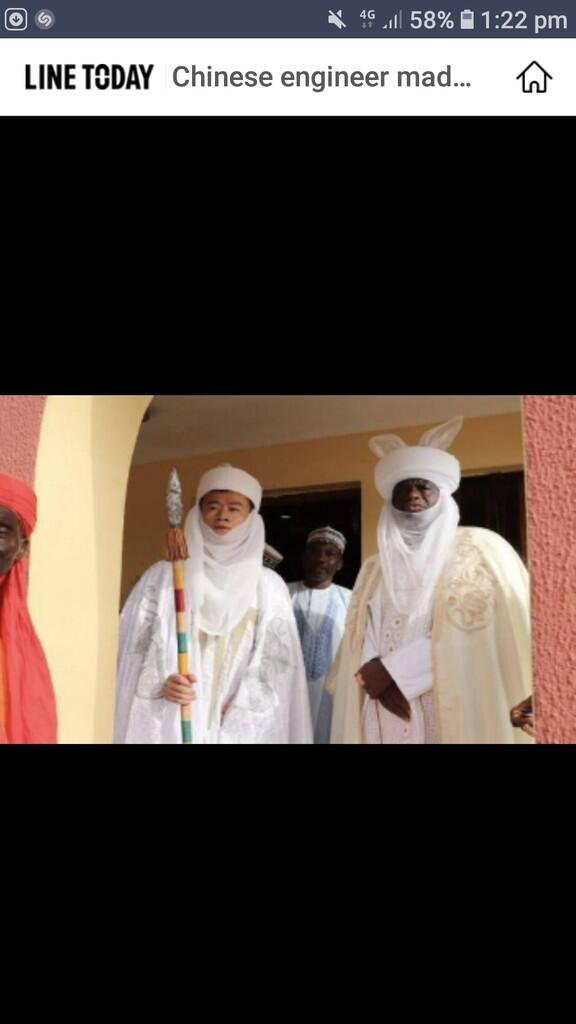 Chinese engineer made Nigerian tribal chief for role in development