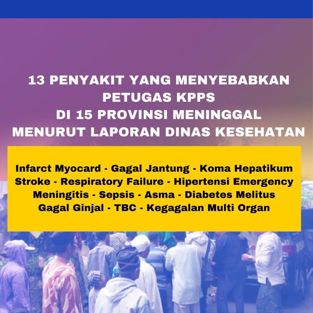 Bukan Diracun, Berikut 13 Penyakit Penyebab Kematian Petugas KPPS